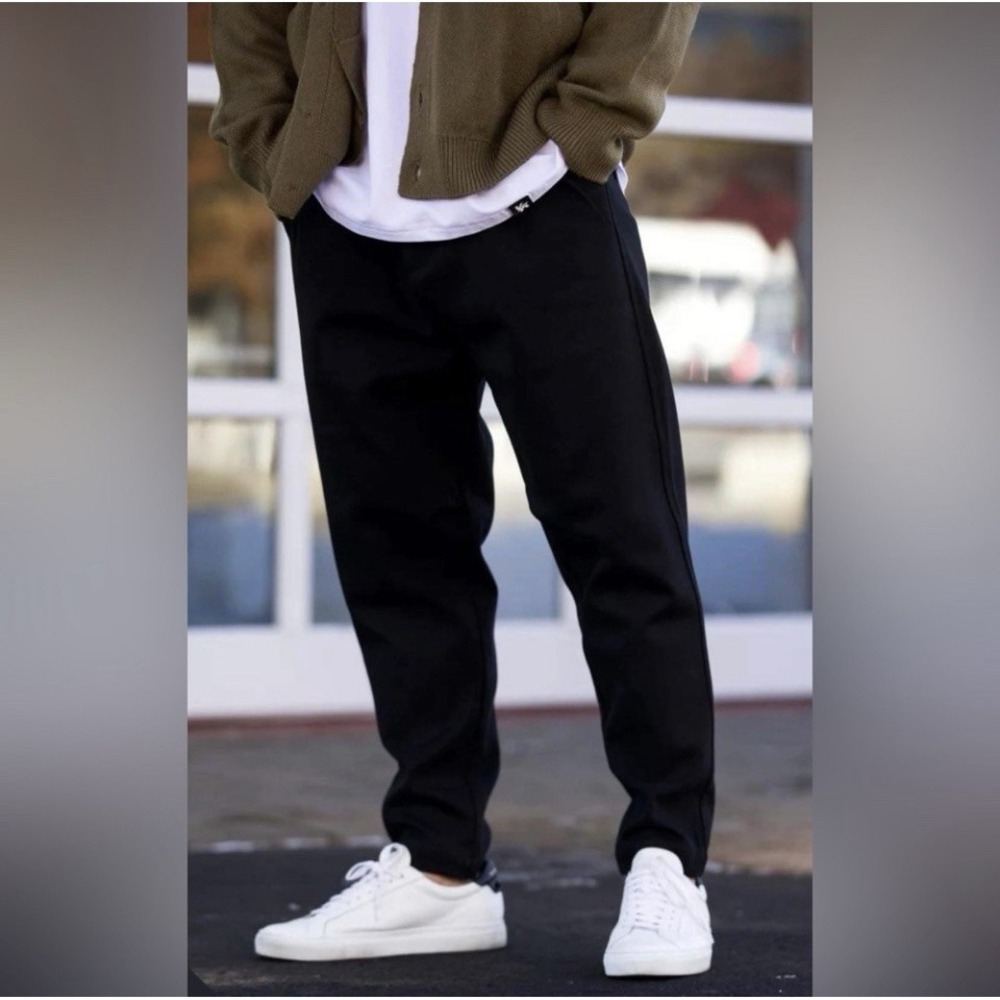 YoungLA Core 620 Cafe Trouser Navy Blue Tapered Zip Fly Athleisure Sz 30L NEW